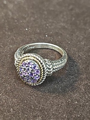 Jeanex 18k Gold Sterling Silver And Amethyst Ring Size 7