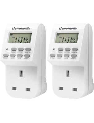Digitale Lampe Timer Steckdose Stecker 20 EIN/Aus Wocheneinstellungen Elektrostecker 2er Pack