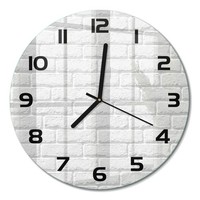Wanduhr Glas-Wanduhr Aus GehäRtetem Glas Backsteinwand Schwarze Zeiger Fi30 Cm