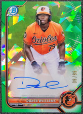 2022 Bowman Chrome 1st Green Atomic REFRACTOR AUTO /99 Donta Williams #CPA-DW
