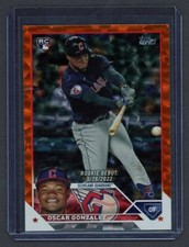 2023 Topps Update Oscar Gonzalez Rookie Debut Orange Foil /299 Guardians