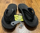All in Motion Boy's Size 13 Sterling Contoured Footbed Flip Flops Black