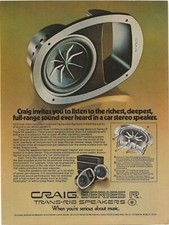 Vintage Print Ad Craig Series R Trans-Rib Speakers - Jun 1978 11"x8"