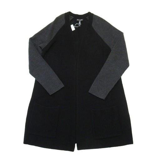 Eileen Fisher Fine Merino Long Cardigan In Regenerative Wool in Black