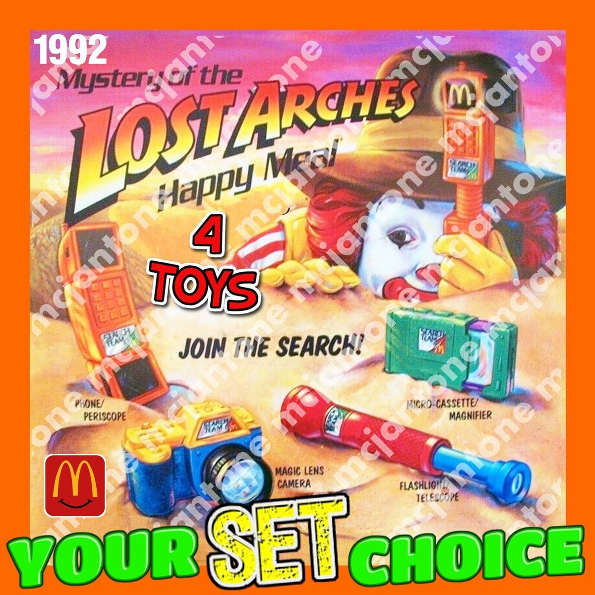 SET 4 McDonald's 1992 MYSTERY OF LOST ARCHES Search ADVENTURE Team
