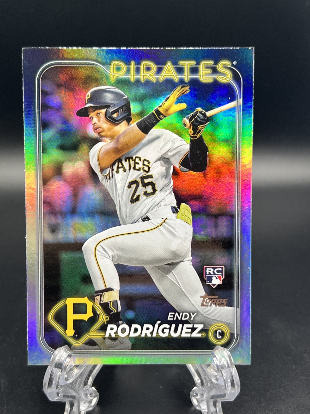 2024 Topps Series 1 Endy Rodriguez Rainbow Foil RC Rookie #3 Pittsburgh Pirates