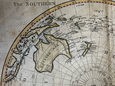 #ad Southern Hemisphere Pacific Capt Cook’s tracks c.1780s map Kincaid New Holland $225.00