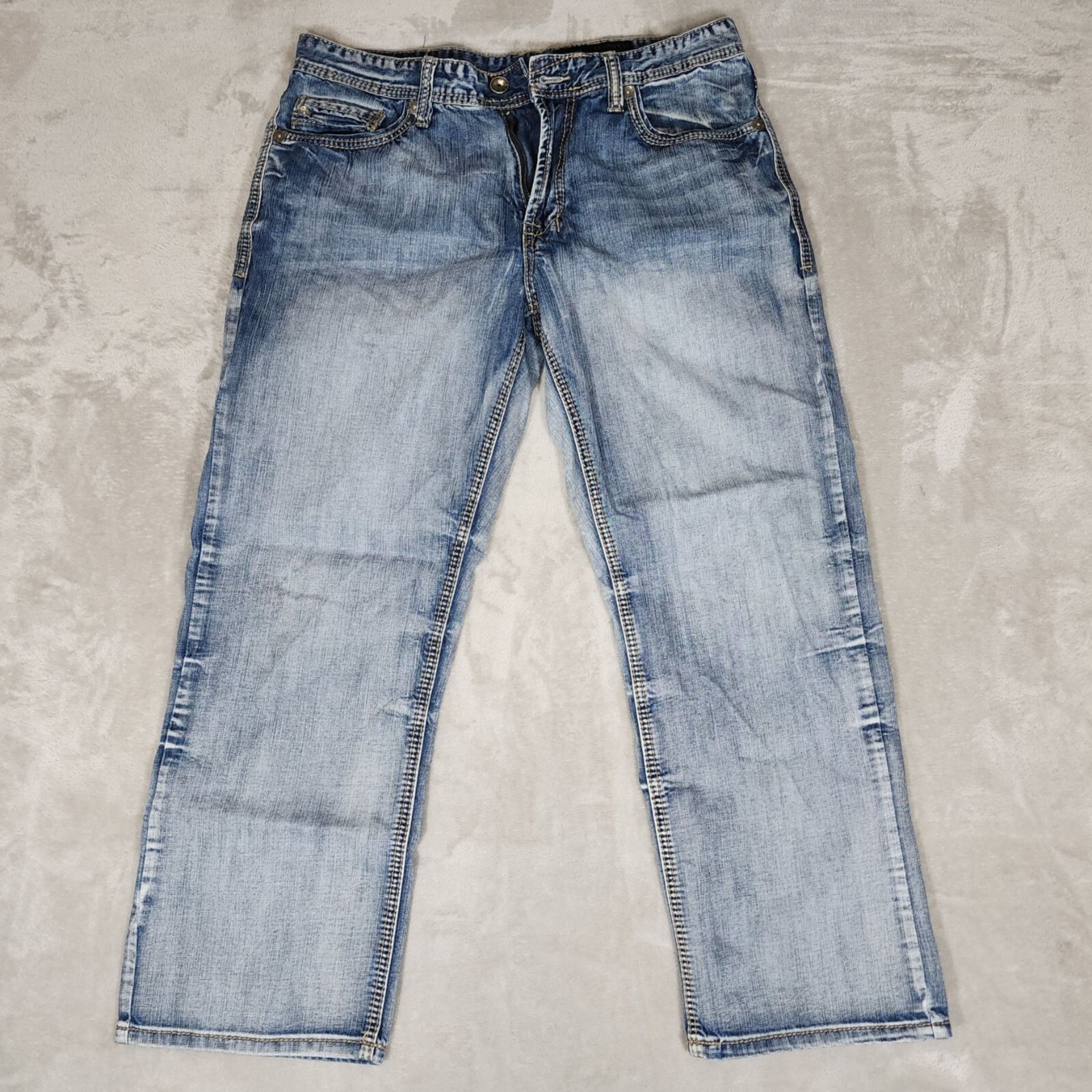 T.K Axel Treadwell Jeans Mens 36x30 Relaxed Straight Blue Denim