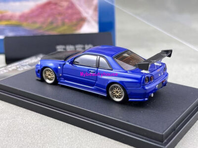 Fuji 1:64 Blue Carbon Skyline GTR R34 Nismo Z-Tune Model Diecast