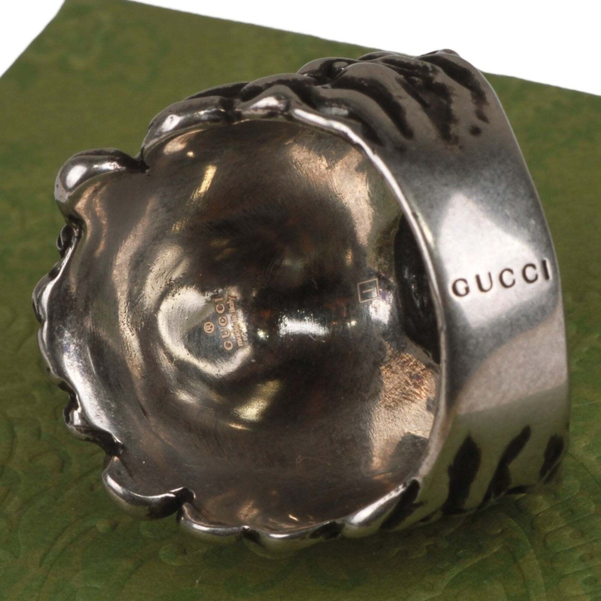 Authentic Gucci Lion Head Motif Ring In Silver | eBay