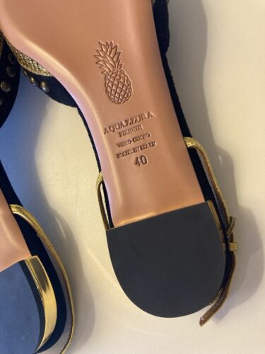 $795 NWoT Aquazzura Milanese Ballet Pointed Flats SzEU 30 Italy Women Sling Back - Picture 12 of 19