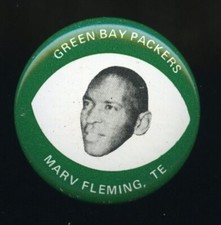 1969 Mrs. Drenk Potato Chips Green Bay Packers Pin Football Marv Fleming *d5