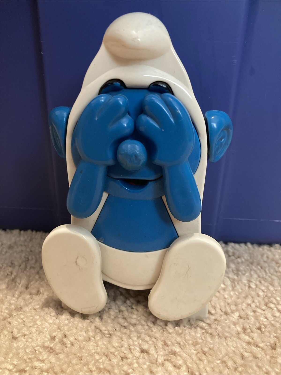 Peek A Boo SMURF 1983 iLLCO Music Box Preschool Toy vintage musical