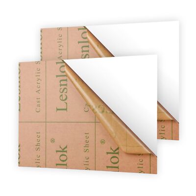 Matte White Acrylic Sheets 1/8 inch Thick 3mm 2 Pieces 12 x 16 Frosting White...