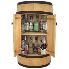 Holzfass-Bar mit Tür und Regal 80cm Hausbar mit Fass für Schnapsflaschen Minibar