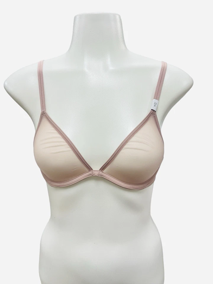 Sujetador para mujer Calvin Klein transparente Marquisette rosa claro sin forro talla 32B Foto 2 de 4