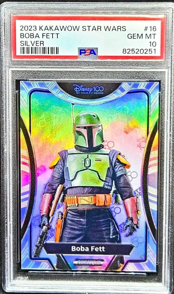 BOBA FETT PSA 10 2023 Kakawow Phantom Disney100 Star Wars Silver #16 C1 - Image 2 of 2