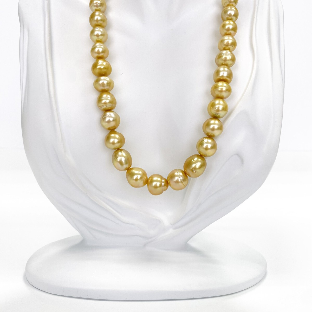 Golden South Sea Pearl Necklace Loose Strand 9-12mm Button/Semi 