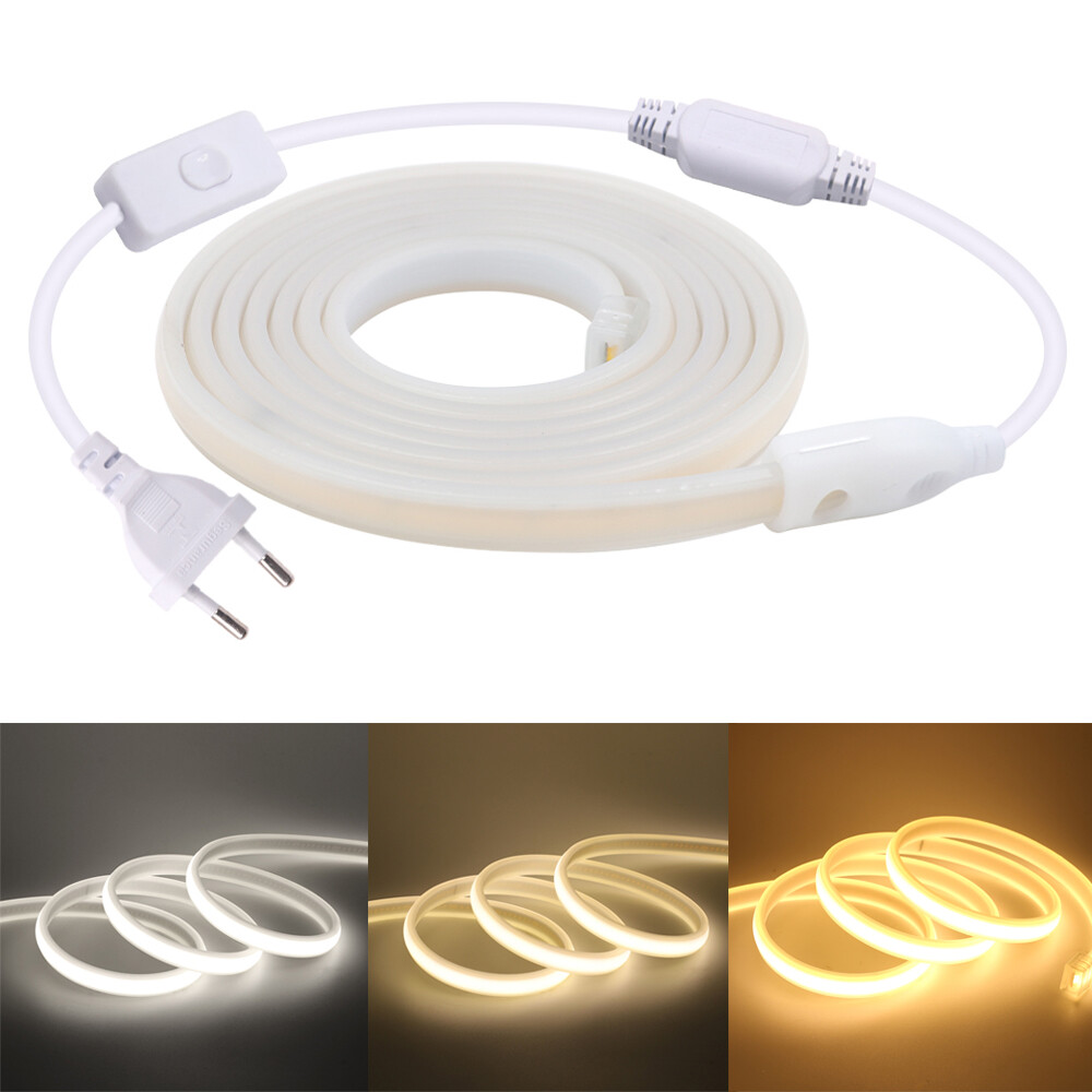 Shengruili COB LED Streifen 2M | 220V Natürliches Licht 4000K | Wasserdicht IP65 Für Küche & Wohnzimmer