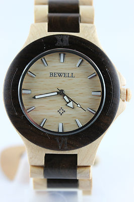 BEWELL Holzuhr Herrenuhr Ausgesuchte A-Ware Neu Top Geschenk Holzarmbanduhr