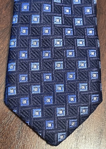 Nautica Blue Black 100% Silk Men’s Neck Tie Made In China - Picture 6 of 9