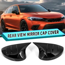 M HORN STYLE GLOSS BLACK ADD~ON SIDE MIRROR COVER CAPS FOR 2022~25 HONDA CIVIC