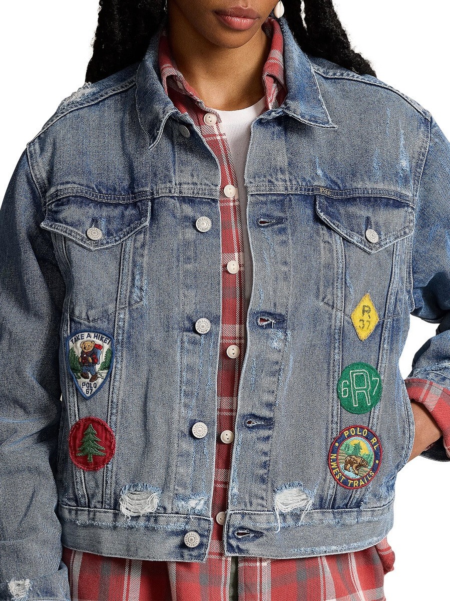 Polo Ralph Lauren Women's Iconic Patch Denim Trucker Jacket - Size