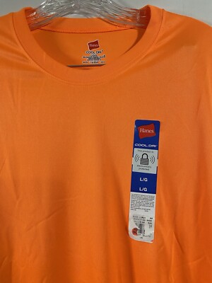 Hanes RN15763 Mens L Sleeve Tagless Cool Dri-Fit Performance Crew