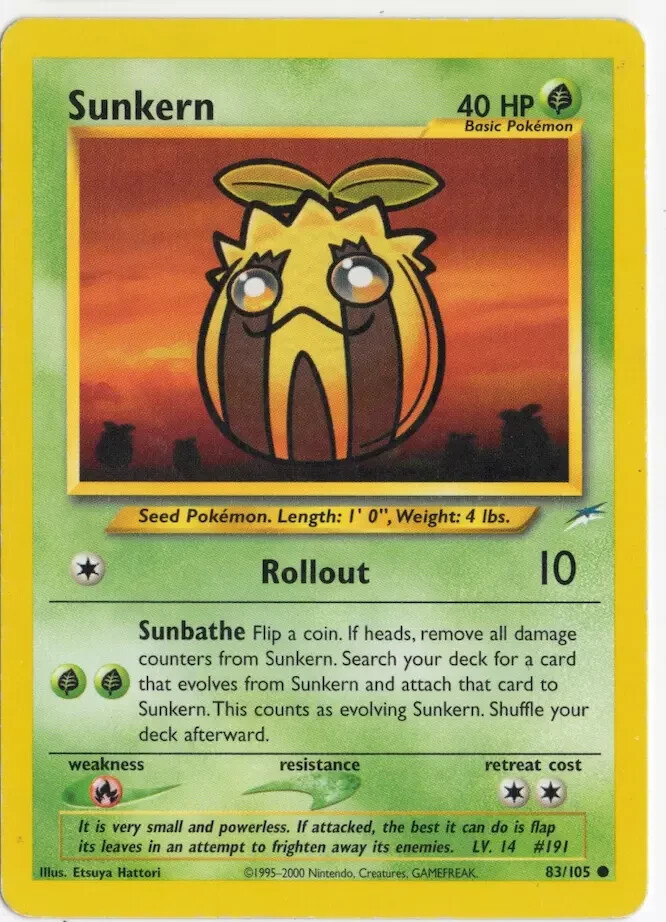 Sunkern 83/105 Neo Destiny Pokemon Card