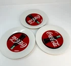 Vintage 1996 7 1/4" Coca Cola Gibson Dessert Salad Plates Set of 3 Coke Retro
