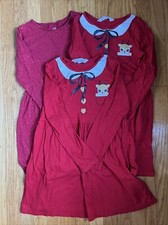 H M Kids Girls Red Holiday Dresses 6-8 Lot Of 3