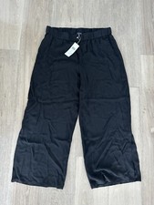 Eileen Fisher Velvet Wide Leg Ankle Pants Black L NEW With Tags 196124 NWT