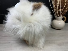 CLEARANCE XXL Icelandic White Brown Black Sheepskin Rug Real Genuine Pelt Seat