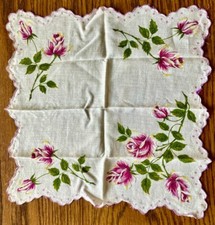 Vintage Cotton Floral Handkerchief