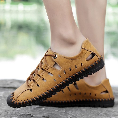 Mens Summer Lace Up Hollow Out Shoes 