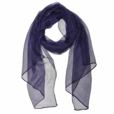 Wrapables Solid Color 100% Silk Long Scarf, Indigo