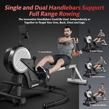 Indoor Home Magnetic Rowing Machine 16 Levels Quiet Resistance Dual Slide Rail