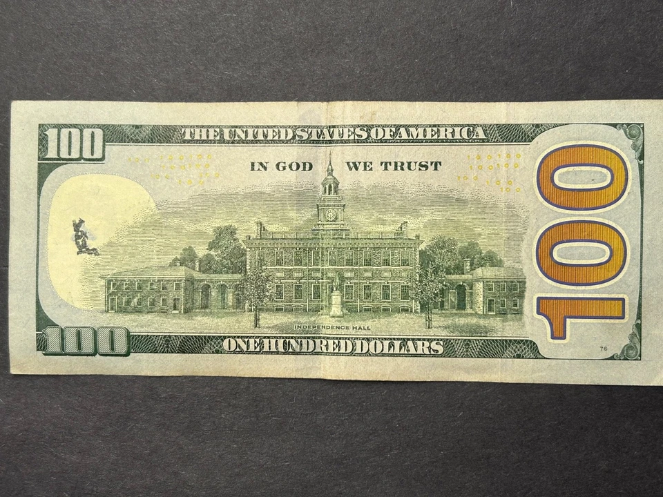 Fancy $100 4 Digit Ladder Ascending# LC01233333A  Five 3s in  Kind In A Row !!! - Image 4 of 4