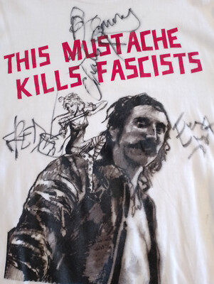 GOGOL BORDELLO SHIRT L THIS MUSTACHE original SIGNIERT 2017 TONHALLE MÜNCHENlive