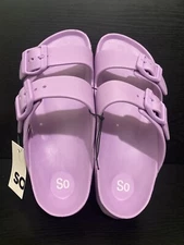 NWT Kids SO Jessiee Girls' Slide Sandals XL(4/5), Lilac