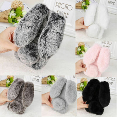 Rabbit Fur Plush Fuzzy Phone Case For Huawei Mate 40 Nova 8 P30 P40 Pro Honor 50