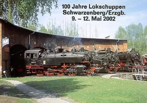 Carte postale · Parade de locomotives à vapeur - DR - Bw Schwarzenberg/Erzgb. - Carte spéciale - Photo 1/1