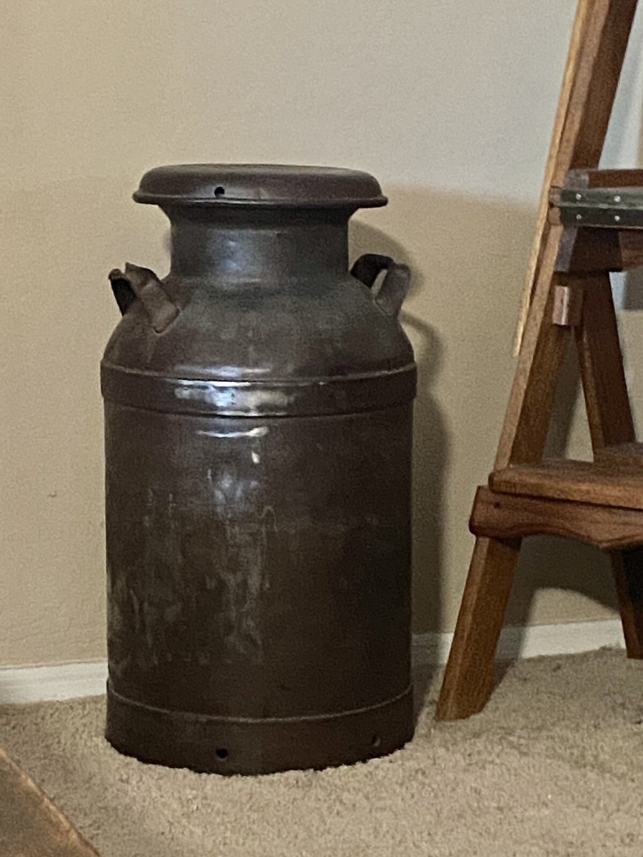 VINTAGE 10 GALLON STEEL MILK CAN FARM FRESH 1930s 40s | eBay