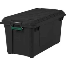 82 Qt. Storage Bin And Totes Plastic Heavy-Duty In Black