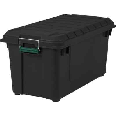 82 Qt. Storage Bin And Totes Plastic Heavy-Duty In Black