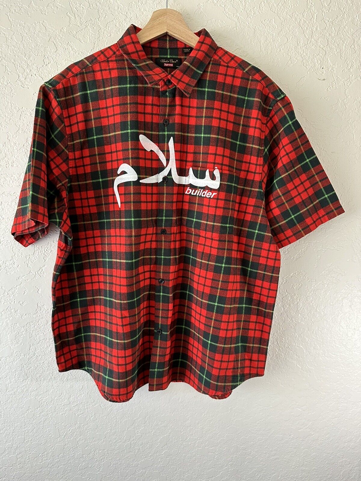 Supreme UNDERCOVER S/S Flannel Shirt Red Plaid Size Large ready to ship new