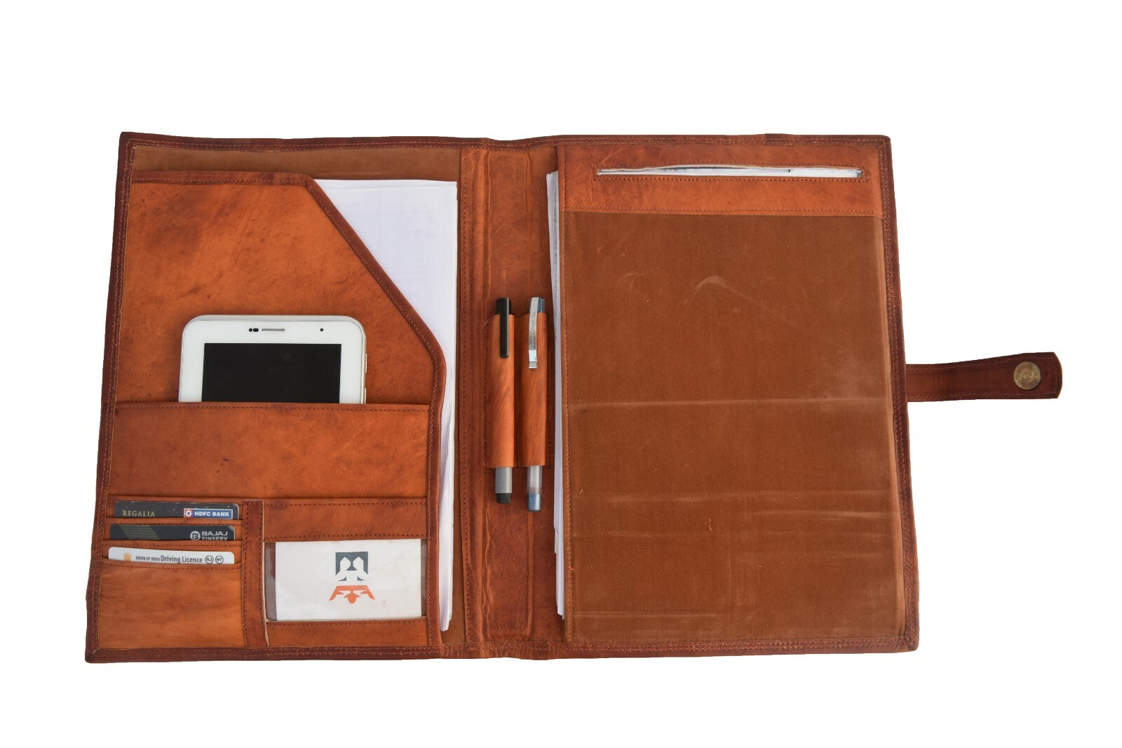 Vintage Leather Portfolio Padfolio Business Organizer A4 Cas