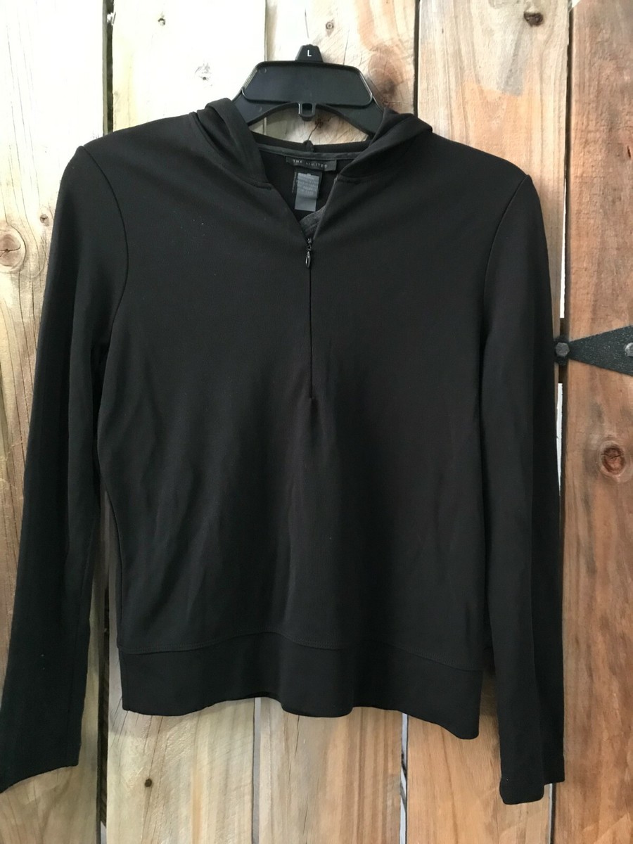 The Limited Hoodie Vintage Size Small Black Long Sleeve 1/4 Zip