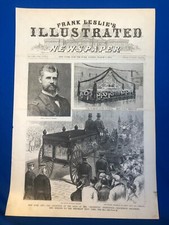 3/1/1884 Frank Leslie's cover page noting Civil War dead, Lt. Giles Harber, more