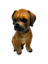 Vintage Boxer Dog Vintage Japan Porcelain Figurine Statue Puppy Brown 6.25" Tall